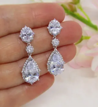 Pendientes lágrima Plata/Oro Rosa