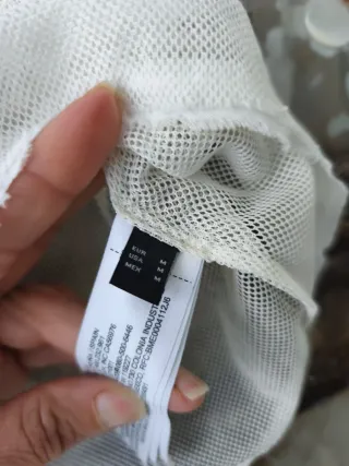 Top encaje bordado Massimo Dutti blanco