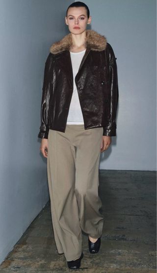 Chaqueta Zara efecto pelo desmontable Talla L