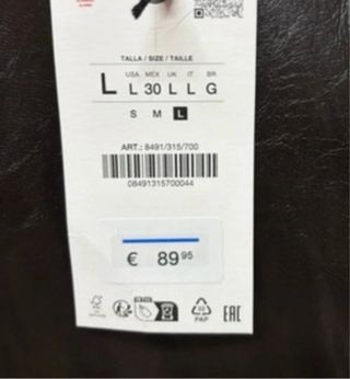 Chaqueta Zara efecto pelo desmontable Talla L