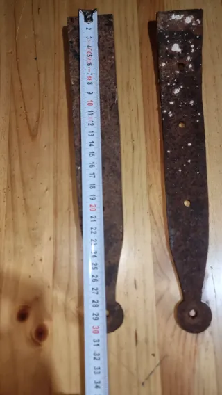 2 Bisagras Antiguas Hierro Forjado