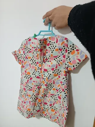 Vestido infantil estampado multicolor