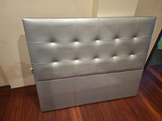 Cabecero Cama Polipiel Plateado 135cm