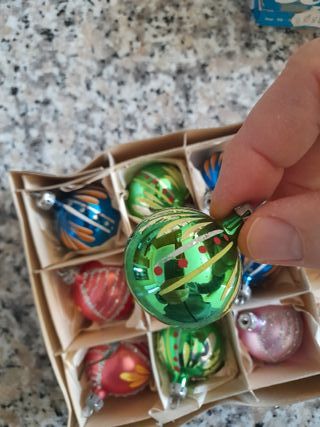 Palline Natale Vetro Soffiato Anni '60