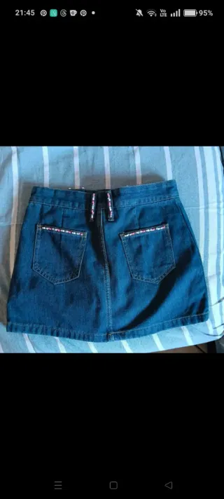 Gonna shorts in denim con perline