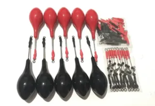 12 Plomos 110g Pesca Negros y Rojos