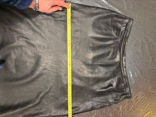 Gonna in vera pelle vintage nera