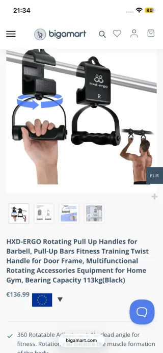 HXD-ERGO Empuñaduras Giratorias para Gimnasio