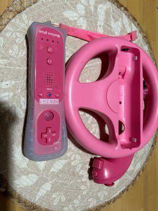 Lote Mando + Volante Wii Rosa