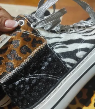 Scarpe D.Franklin sneakers zebrate e leopardate