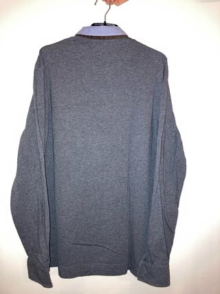 Massimo Dutti Polo Manga Larga Gris Talla L