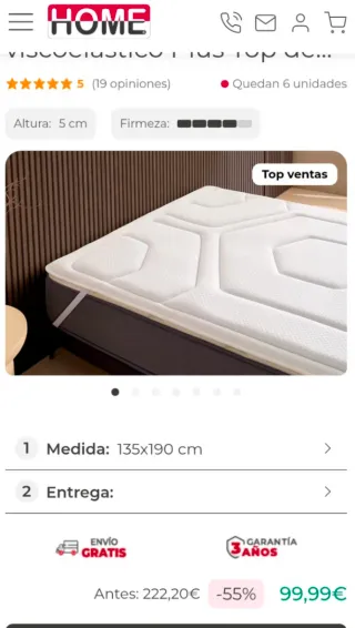 Topper viscoelástico 135