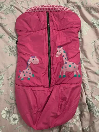 Saco Carrito Bebé Jirafas Rosa