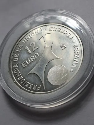 Moneda España 12€ Plata Juan Carlos y Sofía 2002