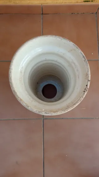 Pie/Columna Cerámica Maceta Azul Multicolor.