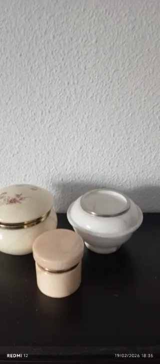 Juego de 3 joyeros de mármol