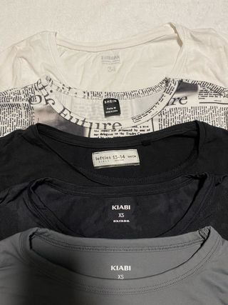 Lote 4 Camisetas Básicas Mujer Talla XS/M
