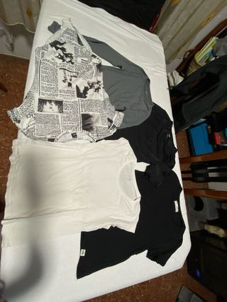 Lote 4 Camisetas Básicas Mujer Talla XS/M