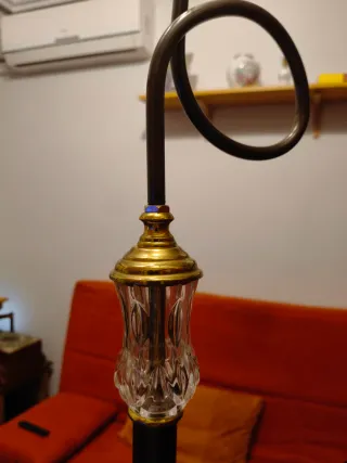 Lámpara de pie VINTAGE cristal y metal