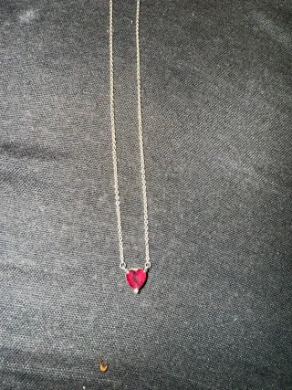 Conjunto Pandora Anillo y Collar Corazón Rojo