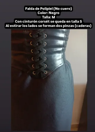 Falda Negra polipiel rodilla