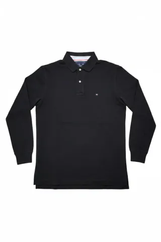 Polo Tommy Hilfiger Negro Manga Larga Talla L
