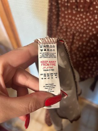 Vestito Boohoo Pois Marrone Taglia 44 italiana