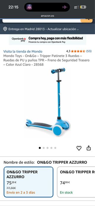 Patinete Tripper 3 Ruedas Nuevo