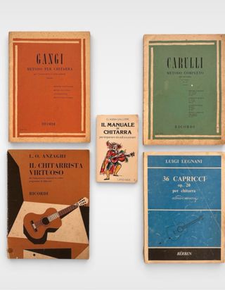 Set 5 manuali di chitarra d'epoca
