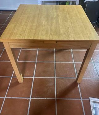 Mesa extensible madera y cristal