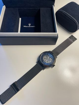 Reloj Maserati Epoca Malla Acero Azul
