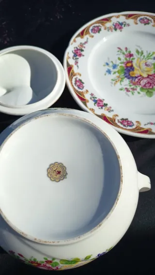 Conjunto Cerâmica Flores Vintage