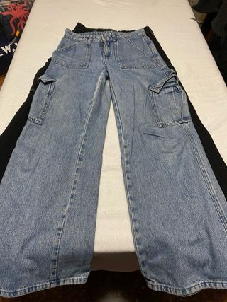 Pantalones Cargo Negros Mujer