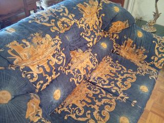 Sofá Barroco Imperial Azul y Oro