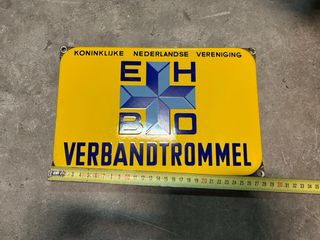 Cartel esmaltado EHBO antiguo