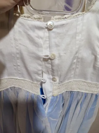Vestido niña 1-2 años blanco y azul