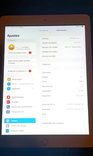 iPad 5ª Gen 32GB Gris/Blanco