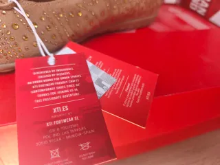 Manoletinas Xti Marrón y Doradas Mujer