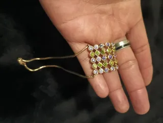 Collar cadena oro 24k con piedras