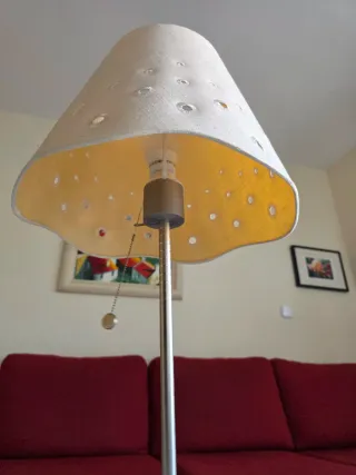 Lámpara de mesa tela y metal 70cm