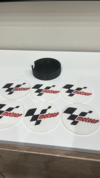 6 Posavasos MotoGP Carbono