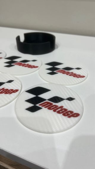 6 Posavasos MotoGP Carbono