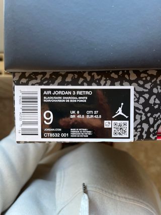 Jordan 3 Retro Black Cat 42.5