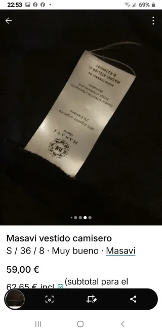 Vestido Masavi Negro con Tachuelas