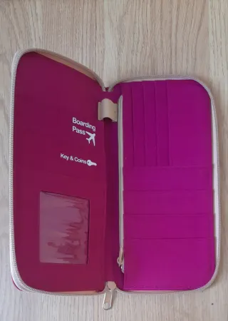 Cartera Pasaporte M Square Lunares Rosa