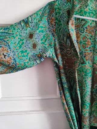 Kimono estampado verde talla única