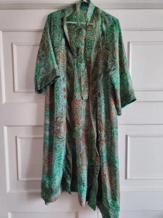 Kimono estampado verde talla única