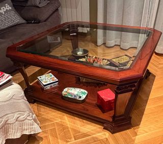 Mesa de centro madera y cristal