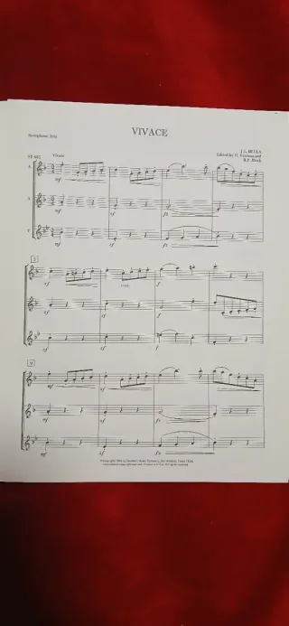 Partitura VIVACE per 3 Sassofoni