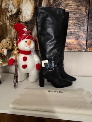 Botas altas Massimo Dutti pretas